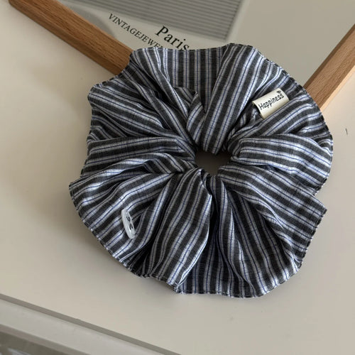 Fashion Blue Stripes Scrunchie Elastic
