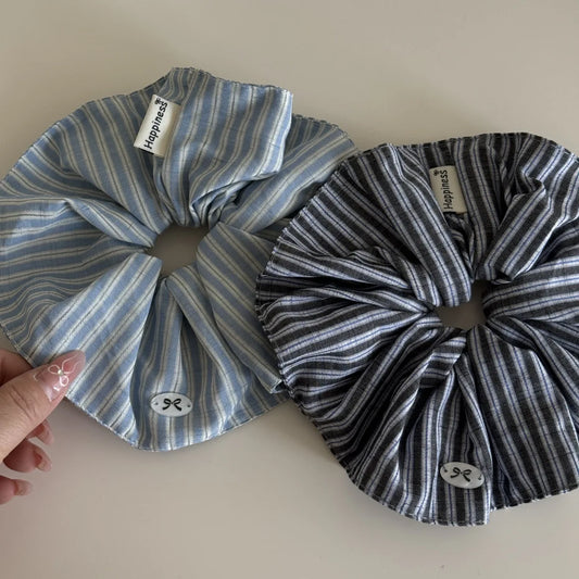 Fashion Blue Stripes Scrunchie Elastic