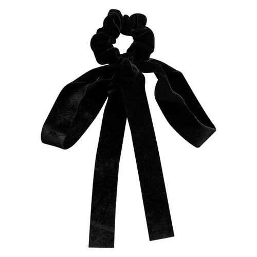 Fashion Vintage Black Velvet Bow Hair Ribbon Scrunchie, for an elevated Look