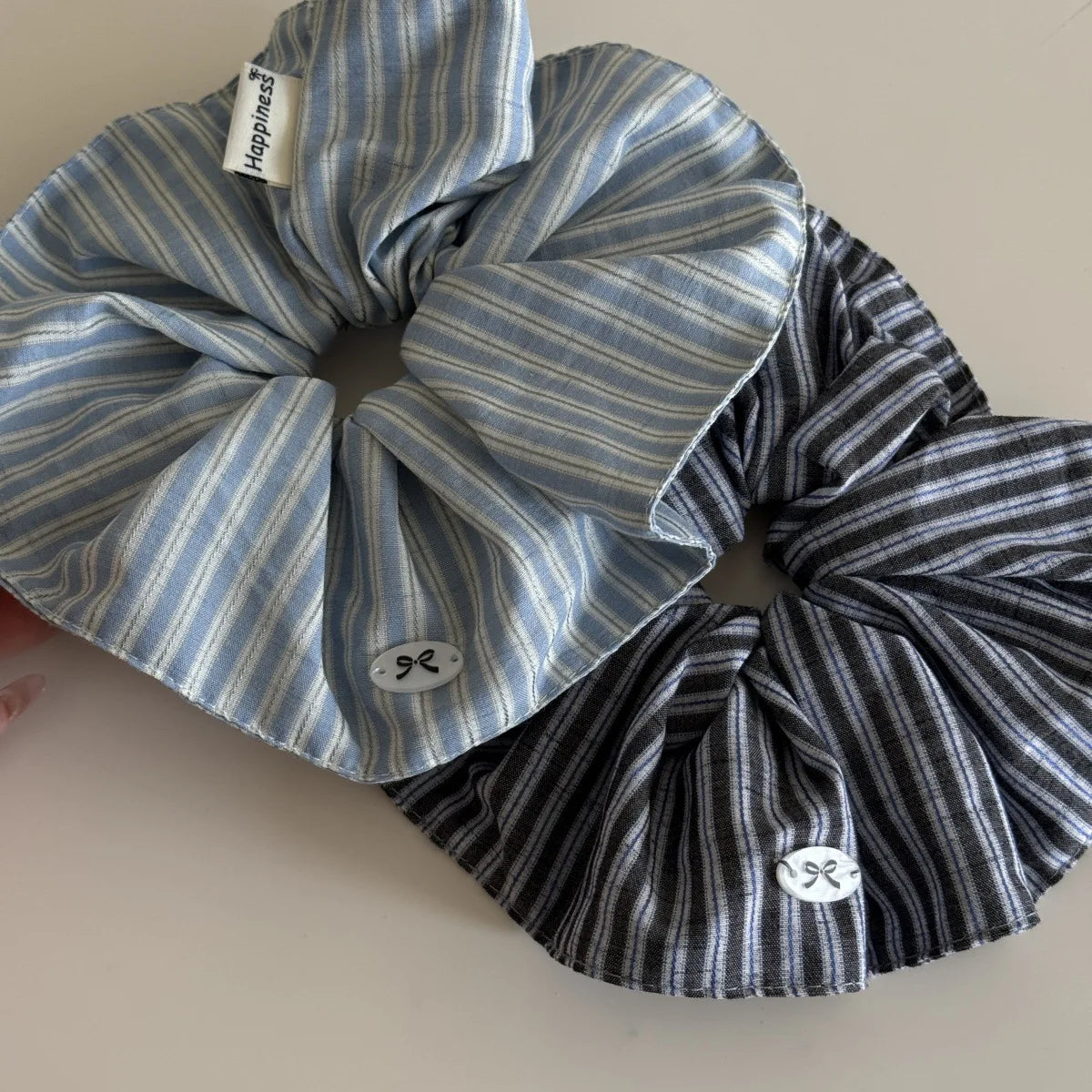 Fashion Blue Stripes Scrunchie Elastic