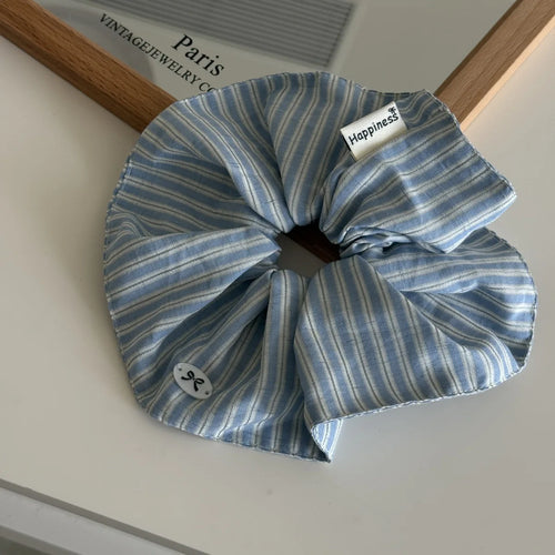 Fashion Blue Stripes Scrunchie Elastic