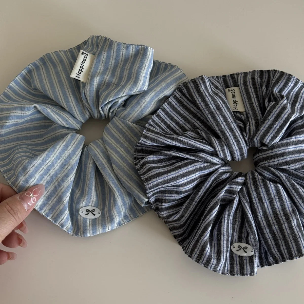 Fashion Blue Stripes Scrunchie Elastic